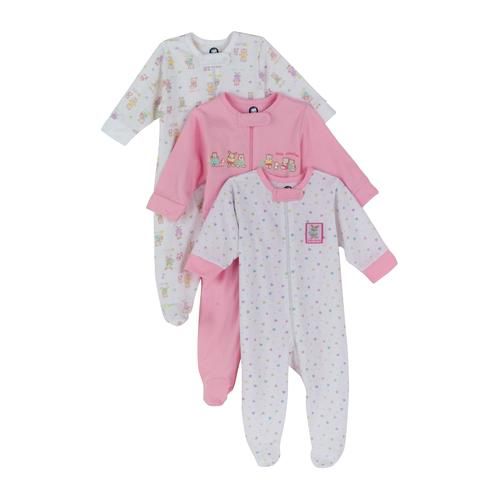 Gerber 3-pack Girls Tagless Sleep and Plays