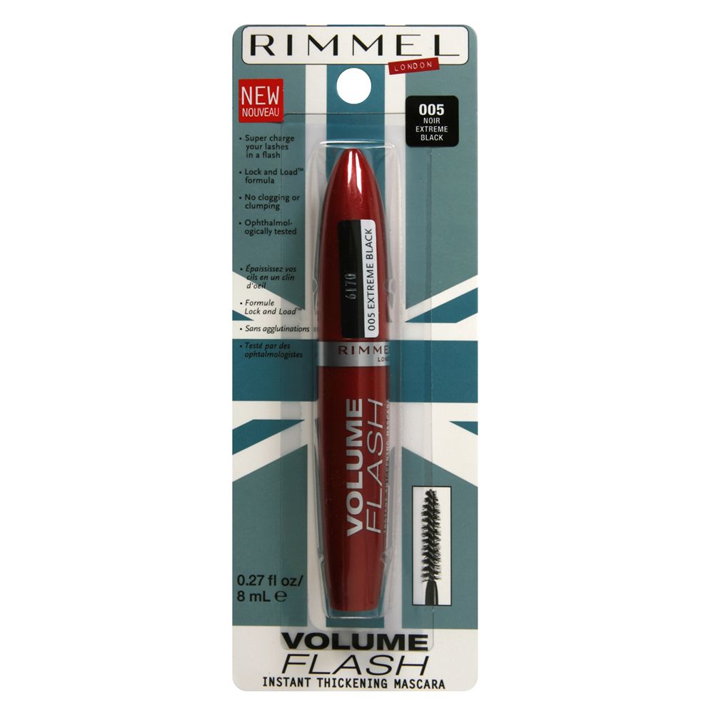 Rimmel London Volume Flash Instant Thickening Mascara, Extreme Black 005, 0.27 fl oz (8 ml) at Kmart.com