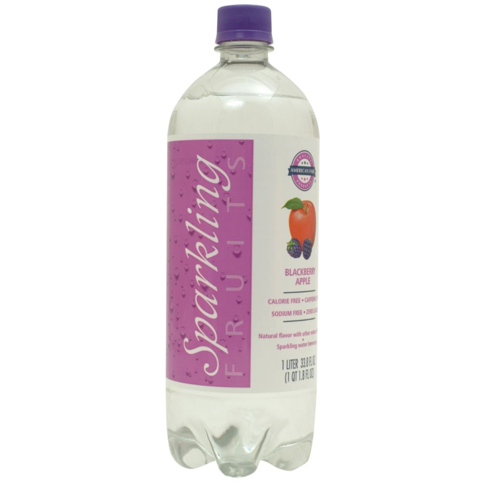 American Fare Sparkling Fruits Water Blackberry Apple 1 liter Plastic Bottle