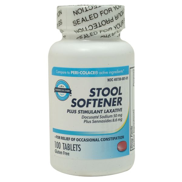 American Fare Stool Softener With Stimulant Laxative Tablets 100 Count 68058012