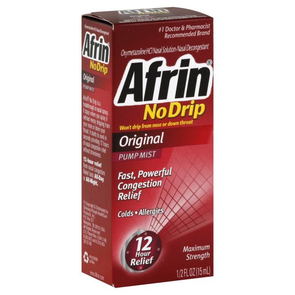 Afrin No Drip Pump Mist, Maximum Strength, Original, 0.5 fl oz (15 ml) at Kmart.com