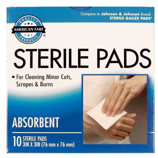 American Fare Sterile Pads 3in X 3in - 10 Count 68383111