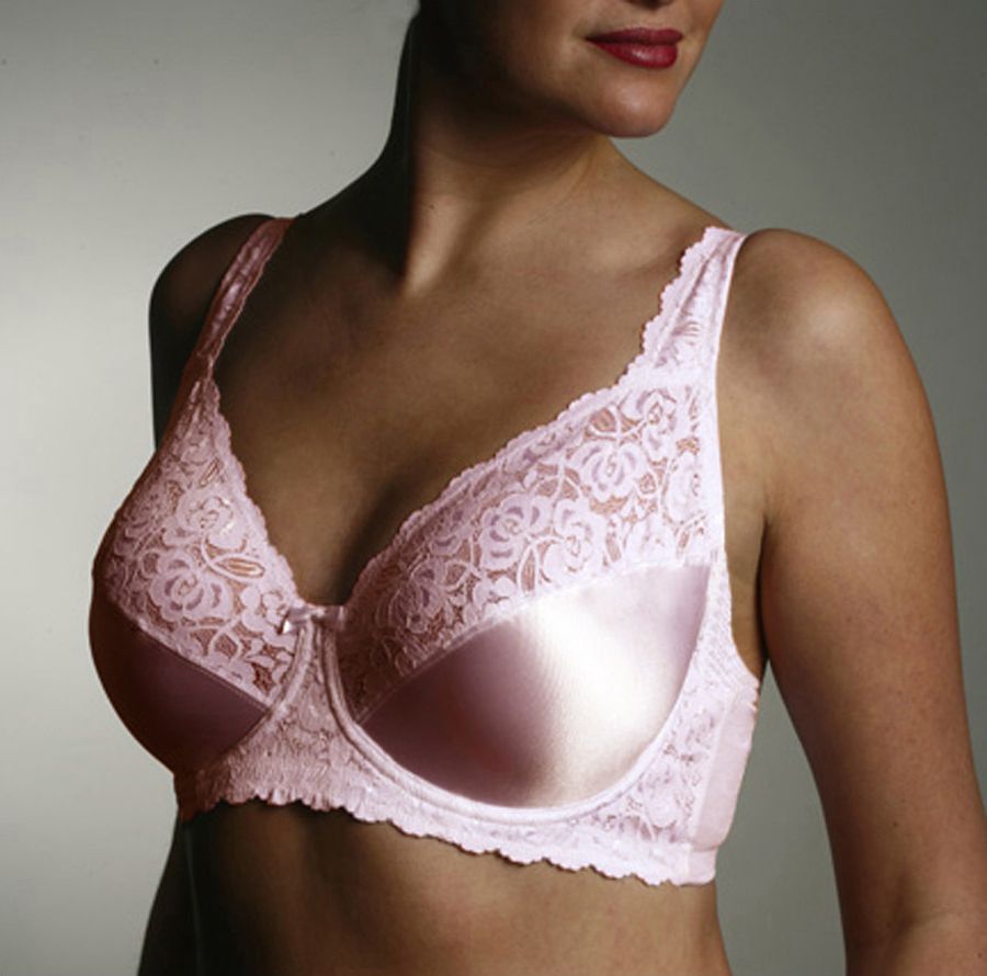 Pink K Women's Underwire Satin and Lace