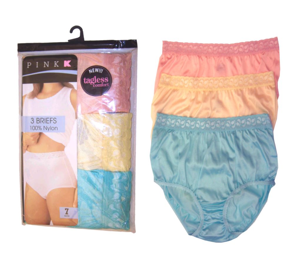Pink K Women's 3-pack Assorted Nylon Briefs