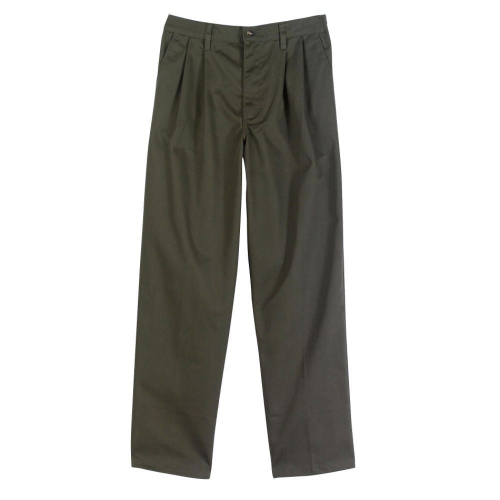 Basic Editions Men's Wrinkle Resistant Pleated Khaki Pant