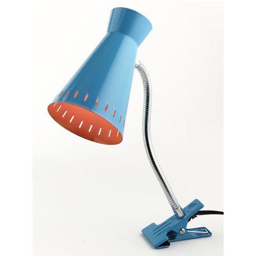 Essential Home Aqua/Orange Clip-on Lamp