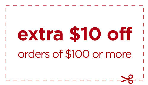 extra $10 off $100