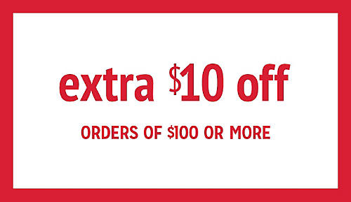 extra $10 off $100