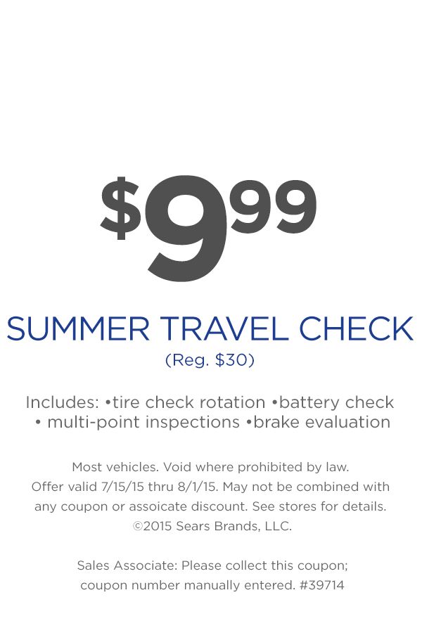 $9.99 Summer Travel Check