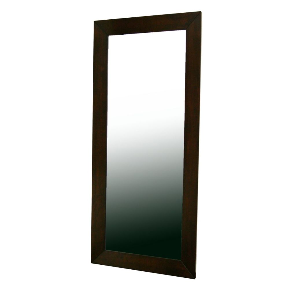 Baxton Studio Daffodil Floor Mirror in Light Cappuccino Hardwood Frame