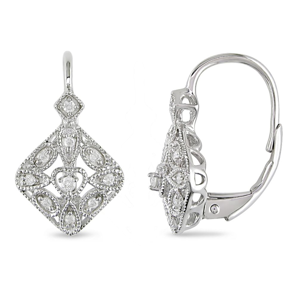 0.14 cttw Diamond Earrings in Sterling Silver White