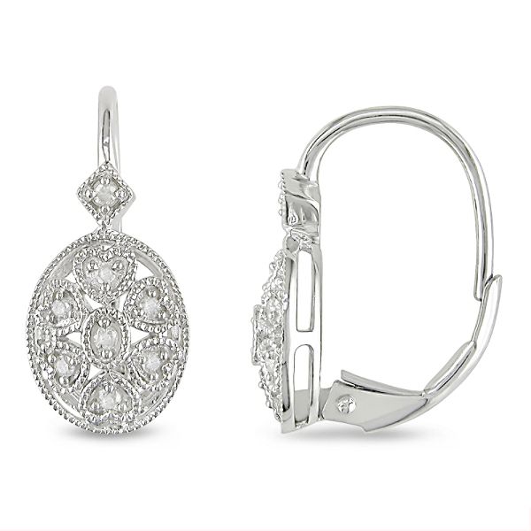 0.14 Cttw Diamond Earrings In Sterling Silver