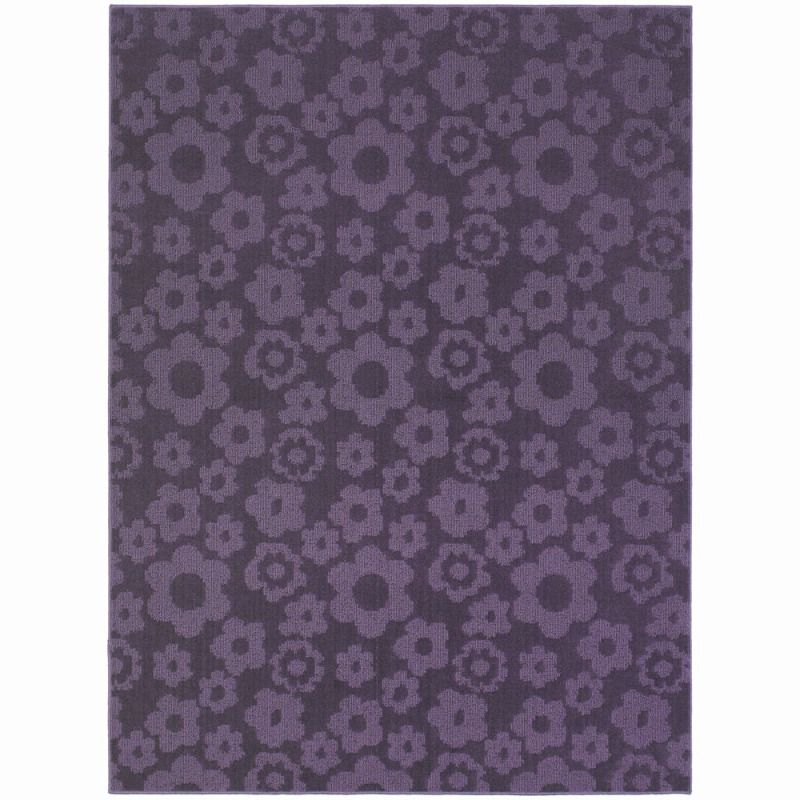 Garland Rug Flowers Purple 5x 7 Area Rug With Rug Magic