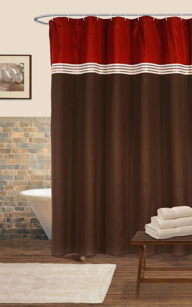 Lush Decor Terra Shower Curtain, Red/Chocolate at Kmart.com