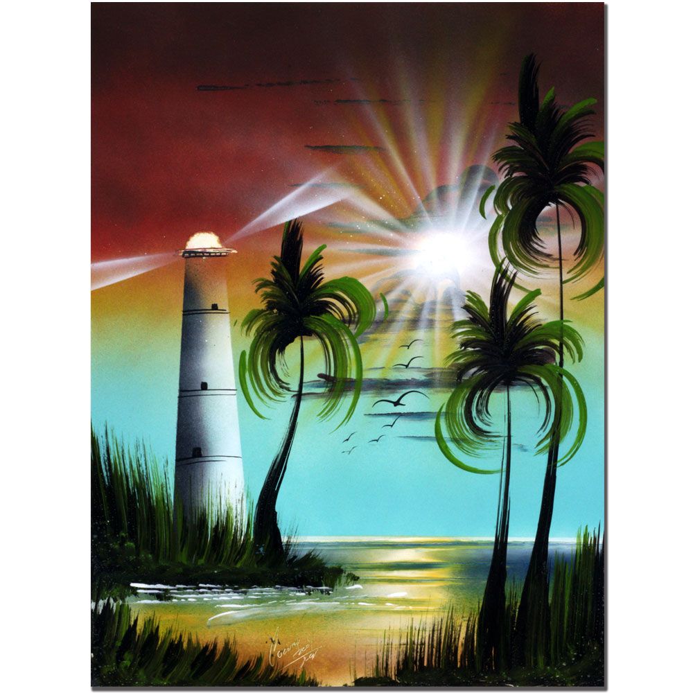 Trademark Art 18x24 inches "Lighthouse at Sunse"t by Conrad