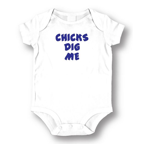 Attitude Rompers Boys Chicks Dig Me Baby Romper