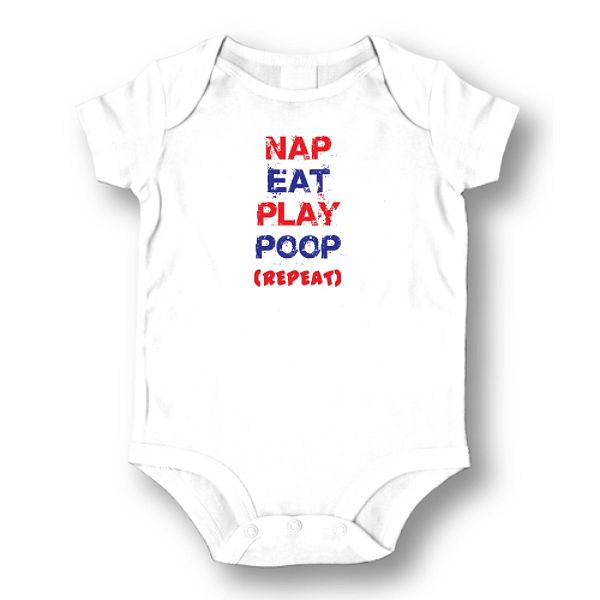 Attitude Rompers Unisex Nap Eat Play Poopbaby Romper