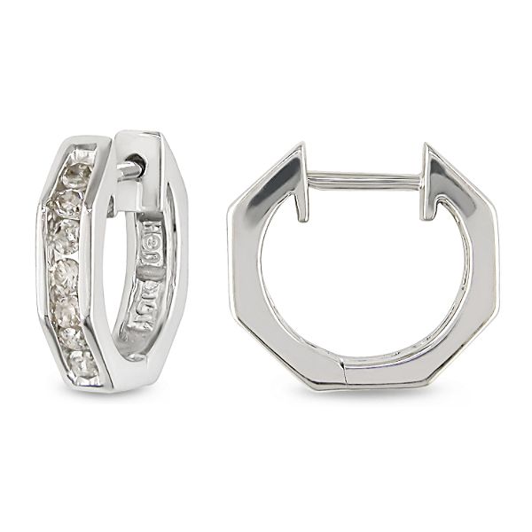 0.25 Cttw Diamond Cuff Earrings In 10K White Gold