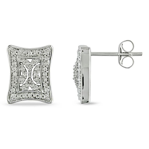 0.25 Cttw Diamond Earrings In 10K White Gold