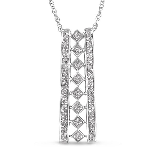 0.10 Cttw Diamond Pendant In 10K White Gold
