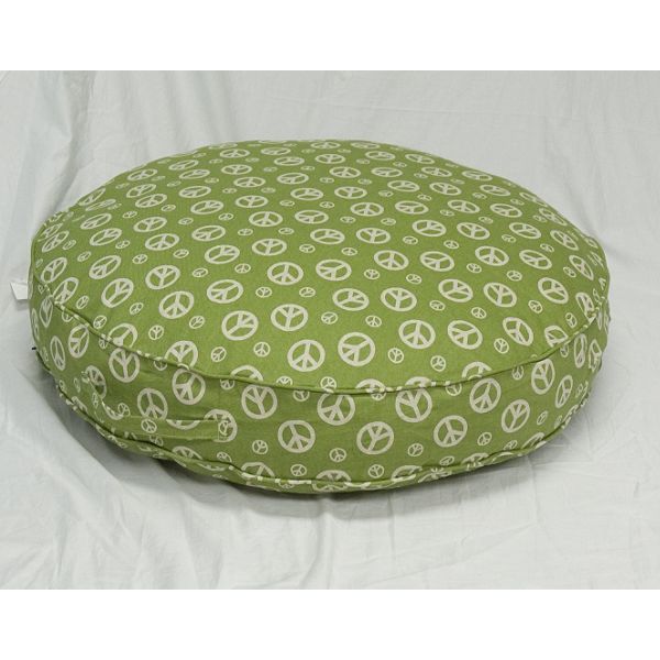 Greendale Home Fashions Round Floor Pillow - Peace Fabric - Green
