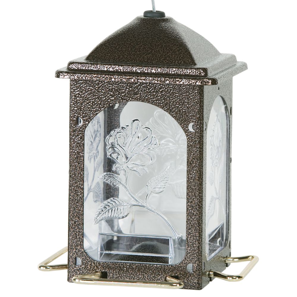 Homestead Meadow Rose Bird Feeder Copper Metal