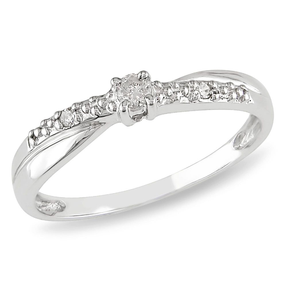 Diamond Accent Engagement Ring in 10k White Gold at Kmart.com