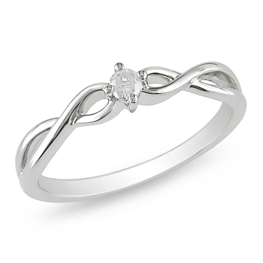 0.10 cttw Diamond Engagement Ring in 10k White Gold at Kmart.com