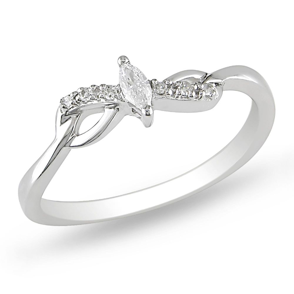 0.10 cttw Diamond Engagement Ring in 10k White Gold at Kmart.com