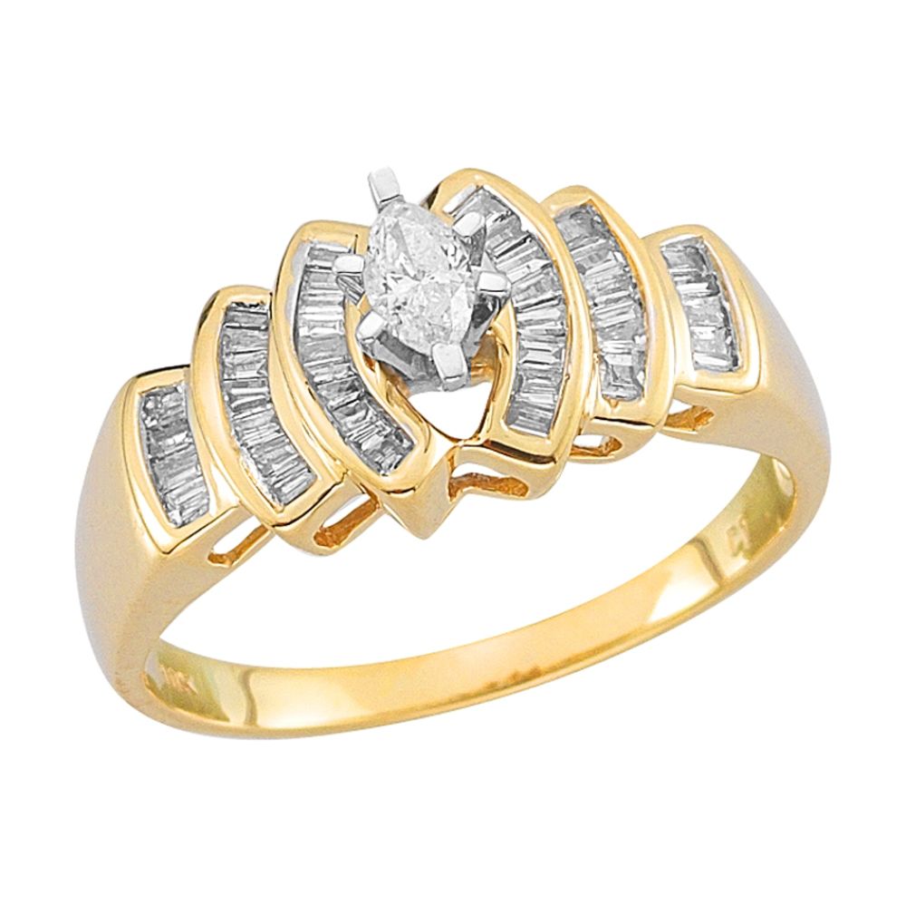 10Kt Yellow Gold Genuine 1/2Cttw Diamond Ring