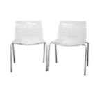 Obbligato Transparent Clear Acrylic Accent Chair (Set of 2)