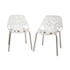 Birch Sapling White Plastic Accent / Dining Chair (Set of 2)