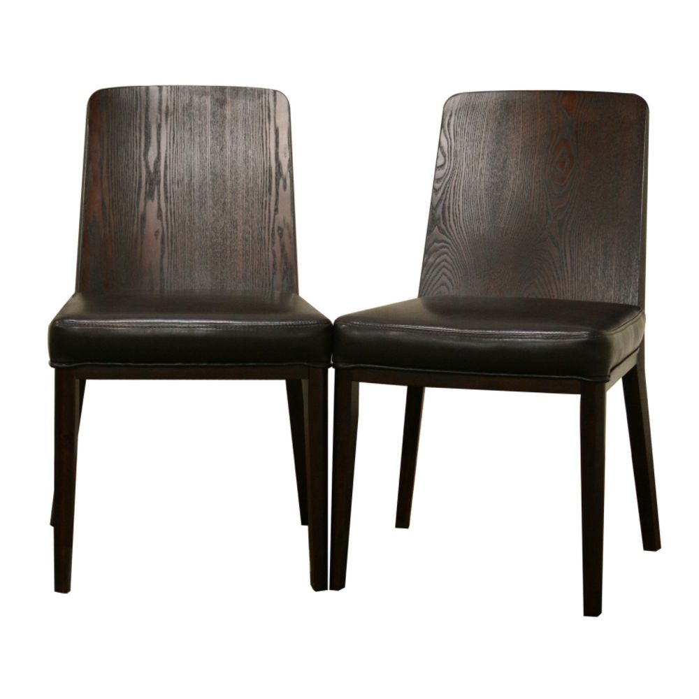 Baxton Studio Agatha Dark Brown Modern Dining Chair (Set of 2)