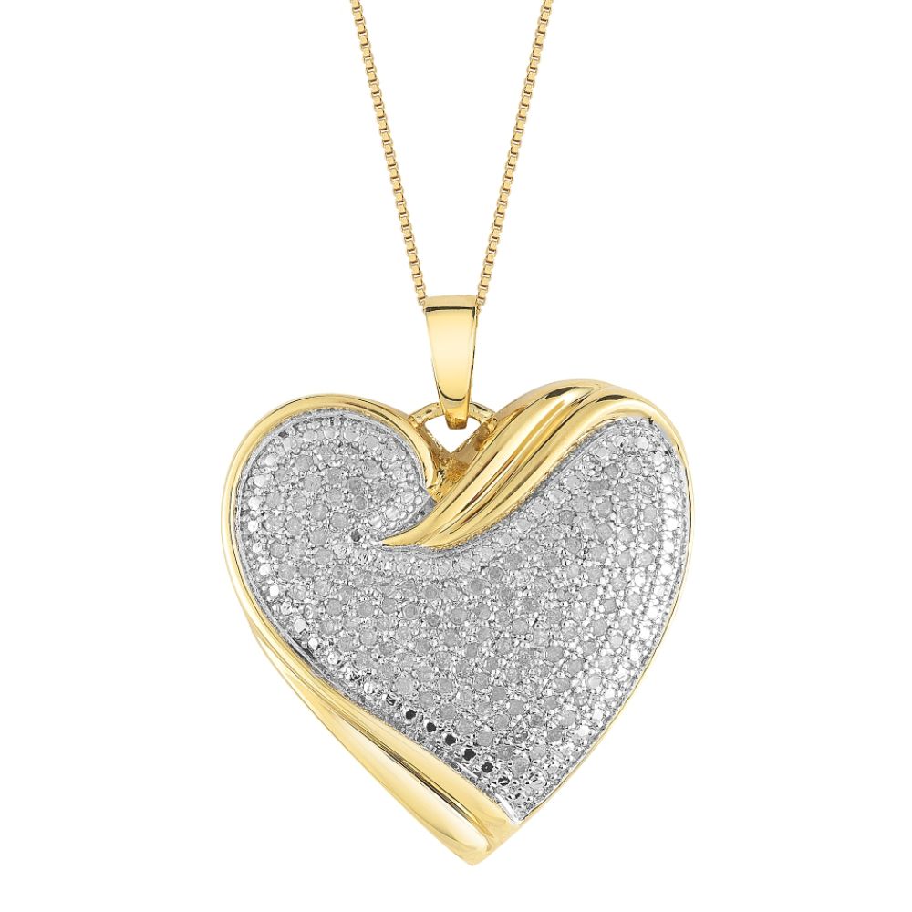   18Kt Gold over Sterling Silver 1.00Ct. T.w. Genuine Diamond Heart Pendant at Sears.com