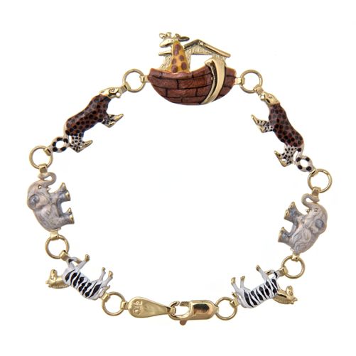 14Kt Yellow Gold & Sterling Silver Bonded Enamel Noah's Ark Bracelet at Kmart.com