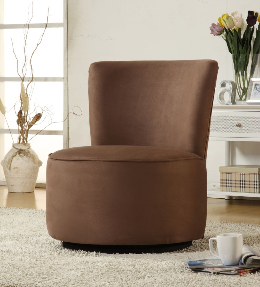 Oxford Creek Dark Brown Microfiber Round Swivel Chair at Sears.com