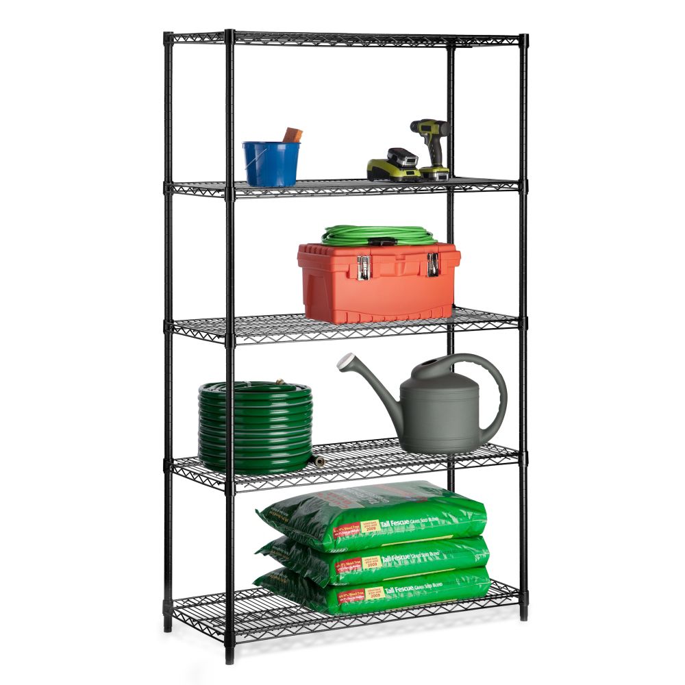 Honey Can Do Five Tier Black Shelving Unit