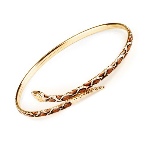   14Kt Yellow Gold & Sterling Silver Bonded Enamel Snake Bangle at Kmart.com
