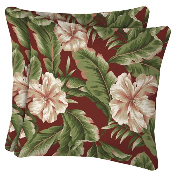 Arden Outdoor 2-pack 16" Square Pillow, Palm Floral Garden R538554B-9K2