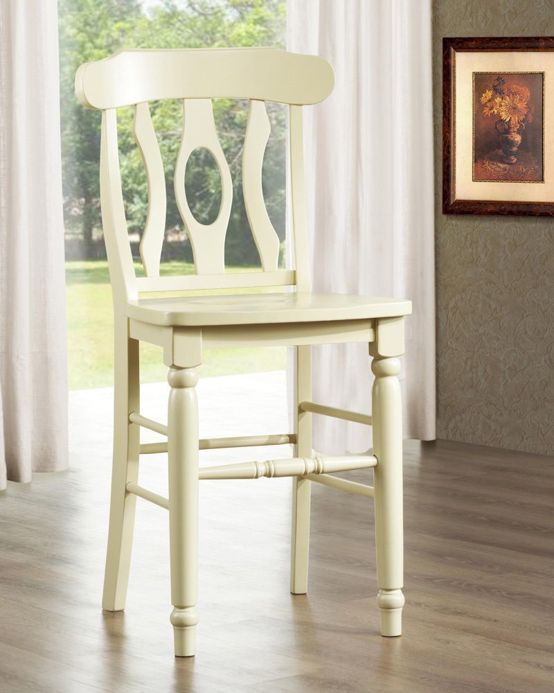 Oxford Creek Counter Height Chair in Curved Back Seat 24 in. H (Antique White Finish) at Sears.com