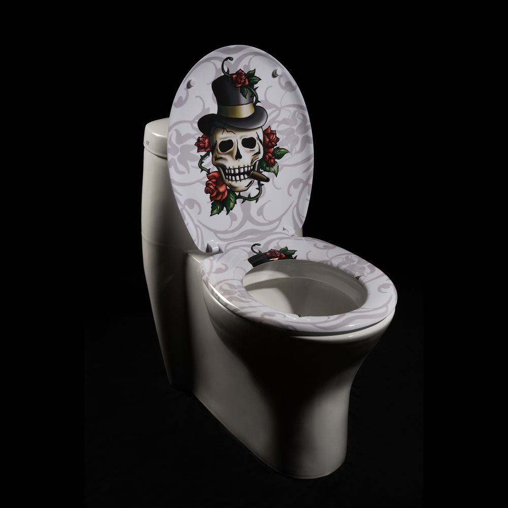 Oxford Creek&nbsp; Skull & Roses Toilet Seat