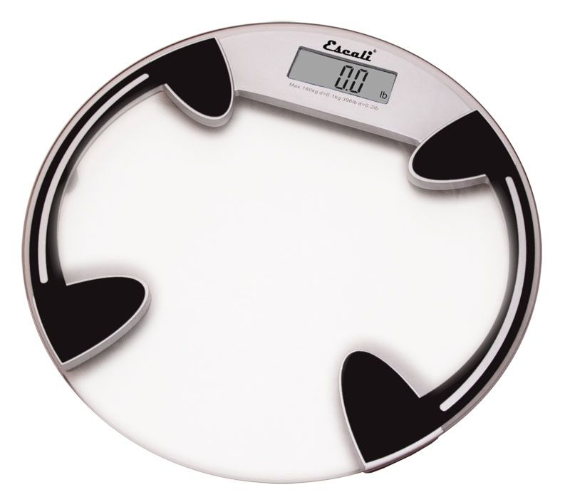 Escali Round Glass Platform Bathroom Scale, Clear