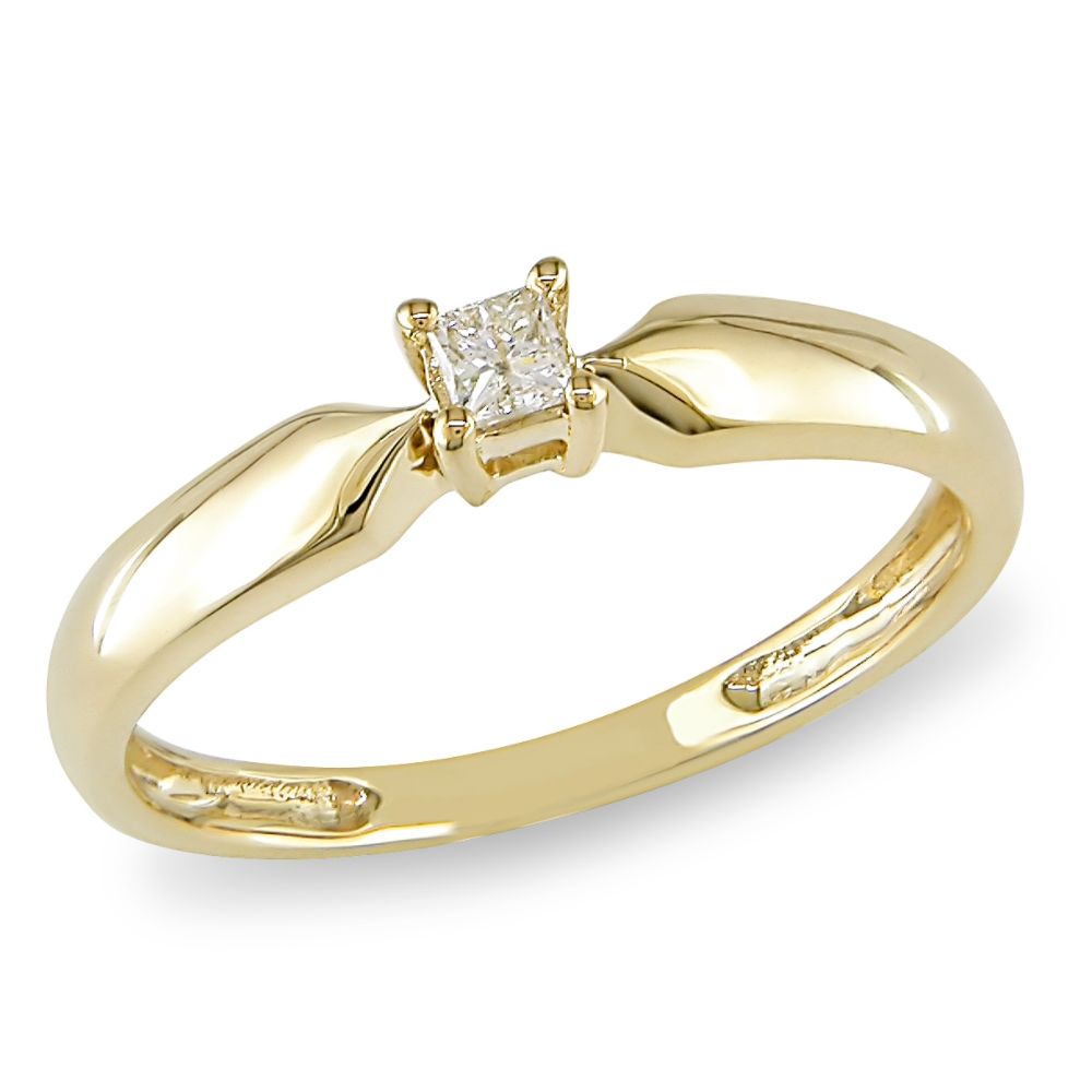 0.10 cttw Diamond Solitaire Ring in 10k Yellow Gold at Kmart.com