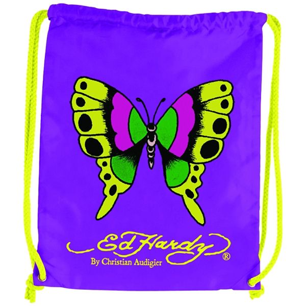 Ed Hardy Drew Butterfly V. Purple Drawstring