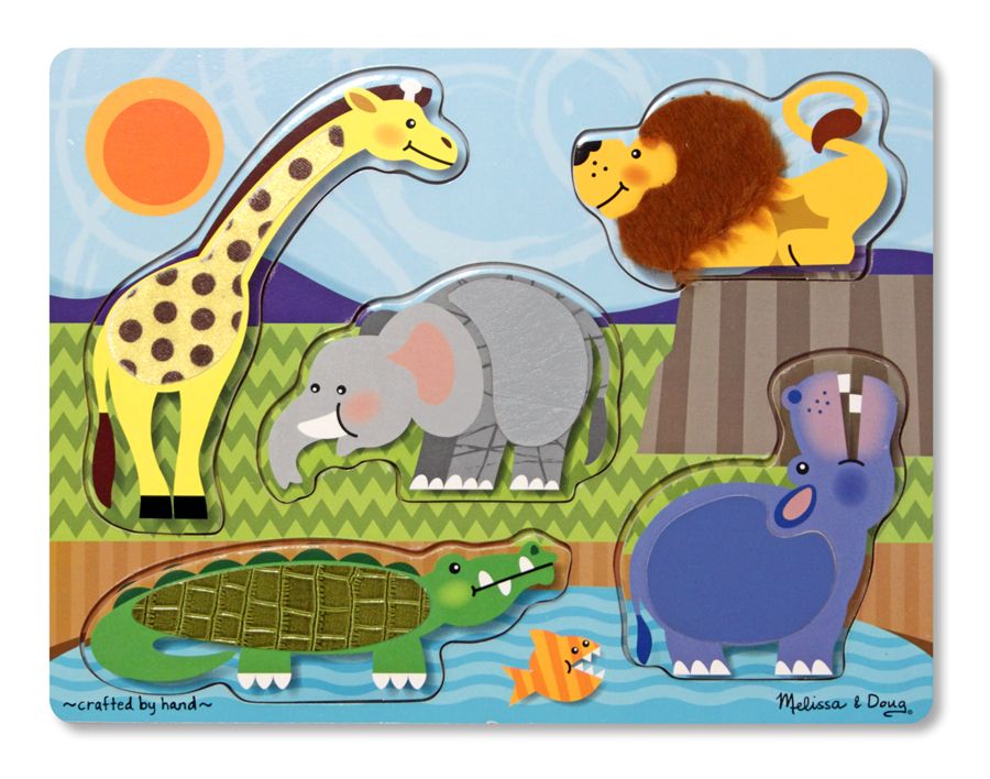 Melissa & Doug Zoo Animals Touch And Feel Puzzle