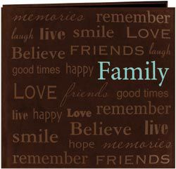 Pioneer Text Faux Suede Scrapbook 12"X12-Family