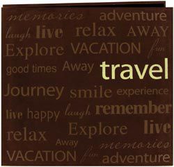 Pioneer Text Faux Suede Scrapbook 12"X12-Travel