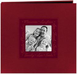 Pioneer Embossed Script Frame Scrapbook 12"X12-Red