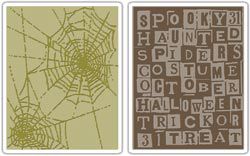 Sizzix Texture Fades Embossing Folders 2/Pkg By Tim Holtz-Halloween