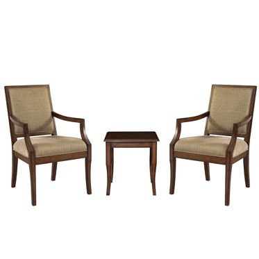 L Powell 3-Pc  Set - 2 Rect-Back Accent Chairs with 1
